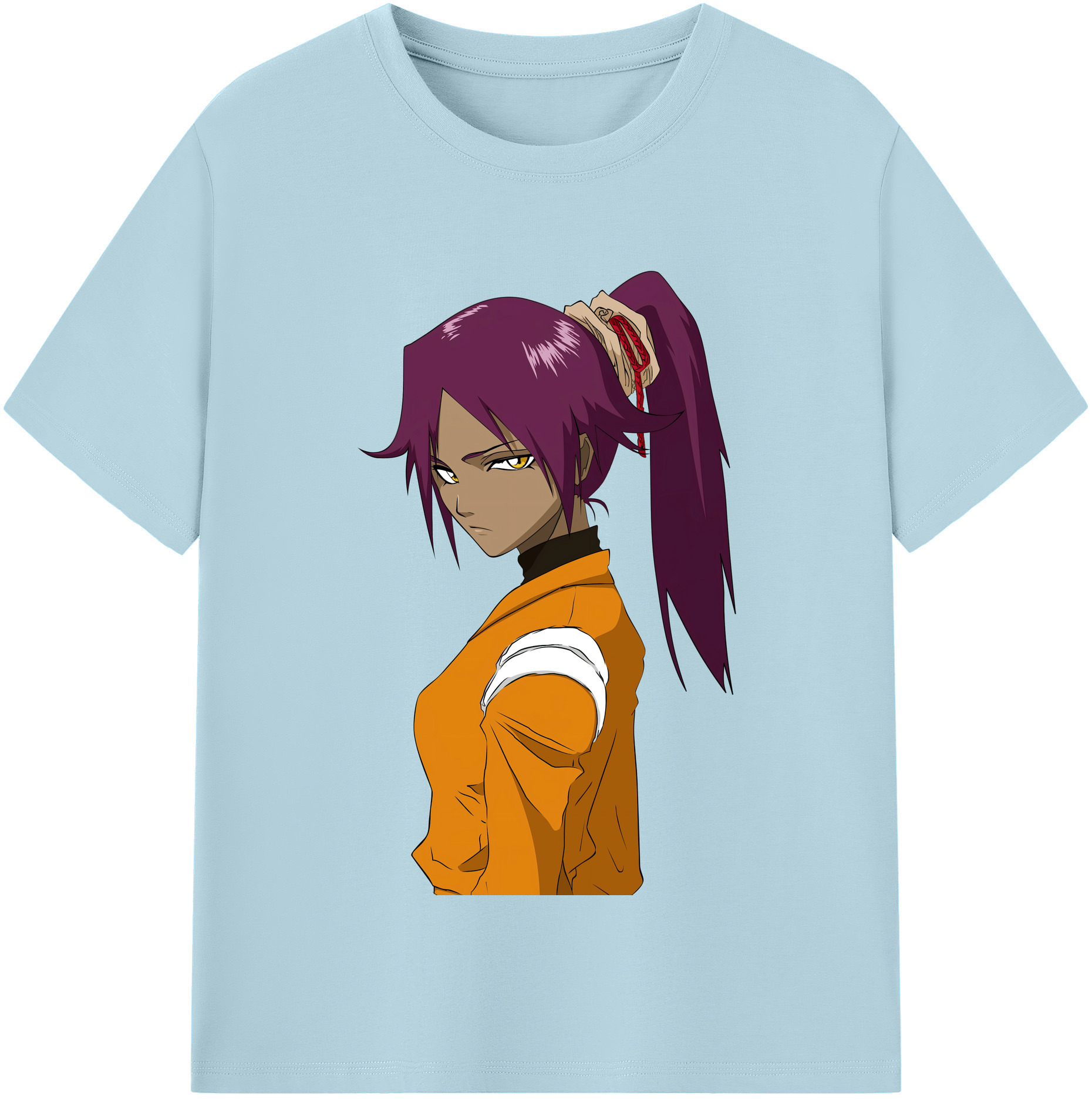 （画像用） ブリーチ 四楓院 夜一（しほういん よるいち） BLEACH Shihouin Yoruichi 綿100％半袖Tシャツ（フロントプリント）